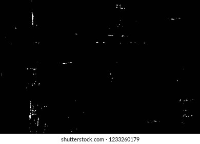 Grunge overlay layer. Abstract black and white vector background. Monochrome vintage surface with dirty pattern in cracks, spots, dots. Old wall in dark horror style design