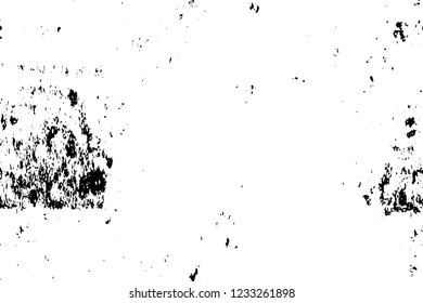 Grunge overlay layer. Abstract black and white vector background. Monochrome vintage surface with dirty pattern in cracks, spots, dots. Old wall in dark horror style design
