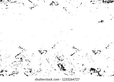 Grunge overlay layer. Abstract black and white vector background. Monochrome vintage surface with dirty pattern in cracks, spots, dots. Old wall in dark horror style design