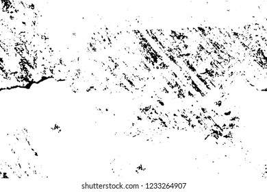 Grunge overlay layer. Abstract black and white vector background. Monochrome vintage surface with dirty pattern in cracks, spots, dots. Old wall in dark horror style design