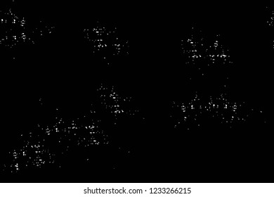 Grunge overlay layer. Abstract black and white vector background. Monochrome vintage surface with dirty pattern in cracks, spots, dots. Old wall in dark horror style design