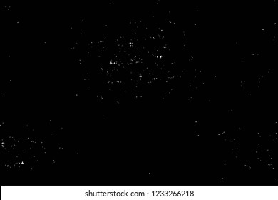 Grunge overlay layer. Abstract black and white vector background. Monochrome vintage surface with dirty pattern in cracks, spots, dots. Old wall in dark horror style design