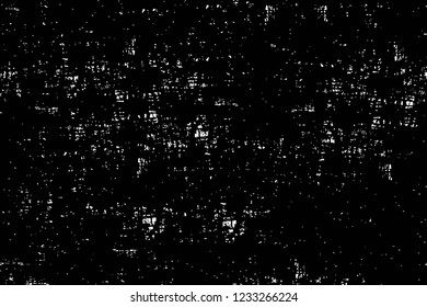 Grunge overlay layer. Abstract black and white vector background. Monochrome vintage surface with dirty pattern in cracks, spots, dots. Old wall in dark horror style design