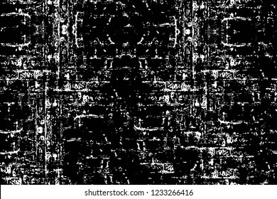 Capa superpuesta gruesa. Fondo de los vectores en blanco y negro abstracto. Superficie vintage monocromática con un patrón sucio en grietas, puntos, puntos. Antigua pared con un diseño de horror oscuro