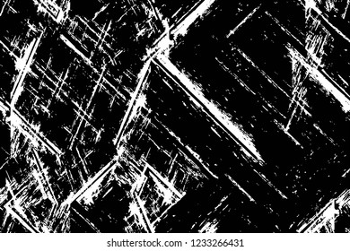 Grunge overlay layer. Abstract black and white vector background. Monochrome vintage surface with dirty pattern in cracks, spots, dots. Old wall in dark horror style design