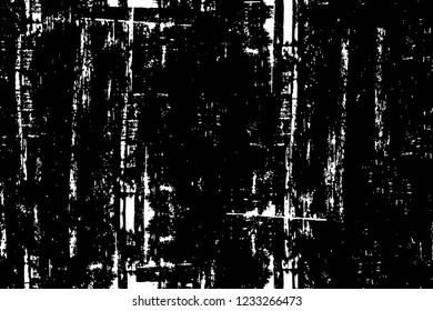 Grunge overlay layer. Abstract black and white vector background. Monochrome vintage surface with dirty pattern in cracks, spots, dots. Old wall in dark horror style design