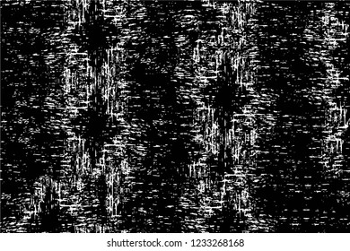 Grunge overlay layer. Abstract black and white vector background. Monochrome vintage surface with dirty pattern in cracks, spots, dots. Old wall in dark horror style design