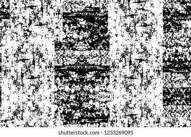 Grunge overlay layer. Abstract black and white vector background. Monochrome vintage surface with dirty pattern in cracks, spots, dots. Old wall in dark horror style design
