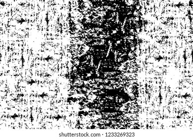 Grunge overlay layer. Abstract black and white vector background. Monochrome vintage surface with dirty pattern in cracks, spots, dots. Old wall in dark horror style design