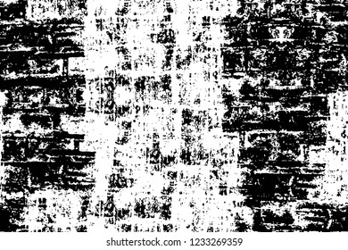 Grunge overlay layer. Abstract black and white vector background. Monochrome vintage surface with dirty pattern in cracks, spots, dots. Old wall in dark horror style design