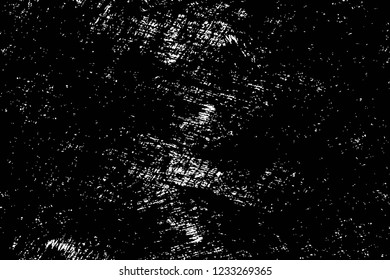 Grunge overlay layer. Abstract black and white vector background. Monochrome vintage surface with dirty pattern in cracks, spots, dots. Old wall in dark horror style design