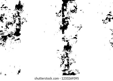 Grunge overlay layer. Abstract black and white vector background. Monochrome vintage surface with dirty pattern in cracks, spots, dots. Old wall in dark horror style design