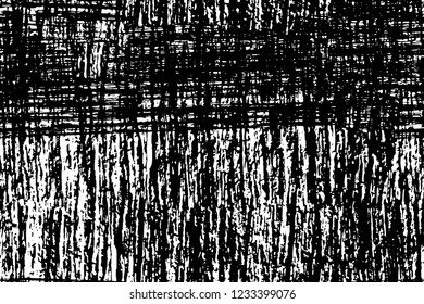 Grunge overlay layer. Abstract black and white vector background. Monochrome vintage surface with dirty pattern in cracks, spots, dots. Old wall in dark horror style design