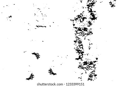 Grunge overlay layer. Abstract black and white vector background. Monochrome vintage surface with dirty pattern in cracks, spots, dots. Old wall in dark horror style design