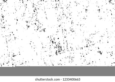 Grunge overlay layer. Abstract black and white vector background. Monochrome vintage surface with dirty pattern in cracks, spots, dots. Old wall in dark horror style design