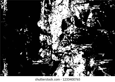 Grunge overlay layer. Abstract black and white vector background. Monochrome vintage surface with dirty pattern in cracks, spots, dots. Old wall in dark horror style design