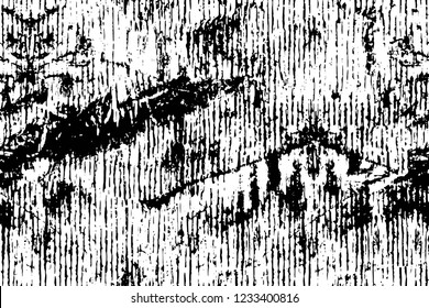 Grunge overlay layer. Abstract black and white vector background. Monochrome vintage surface with dirty pattern in cracks, spots, dots. Old wall in dark horror style design