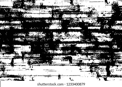 Grunge overlay layer. Abstract black and white vector background. Monochrome vintage surface with dirty pattern in cracks, spots, dots. Old wall in dark horror style design