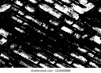 Grunge overlay layer. Abstract black and white vector background. Monochrome vintage surface with dirty pattern in cracks, spots, dots. Old wall in dark horror style design