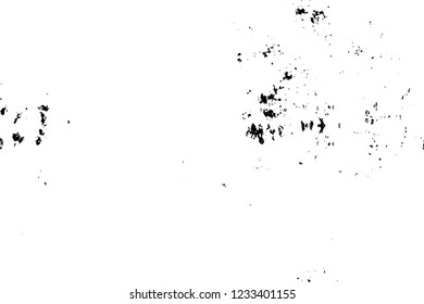 Grunge overlay layer. Abstract black and white vector background. Monochrome vintage surface with dirty pattern in cracks, spots, dots. Old wall in dark horror style design