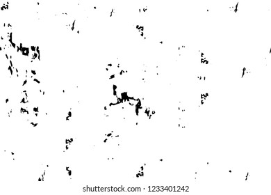 Grunge overlay layer. Abstract black and white vector background. Monochrome vintage surface with dirty pattern in cracks, spots, dots. Old wall in dark horror style design