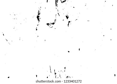 Grunge overlay layer. Abstract black and white vector background. Monochrome vintage surface with dirty pattern in cracks, spots, dots. Old wall in dark horror style design