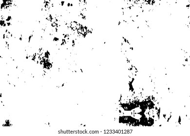 Grunge overlay layer. Abstract black and white vector background. Monochrome vintage surface with dirty pattern in cracks, spots, dots. Old wall in dark horror style design