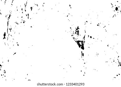 Grunge overlay layer. Abstract black and white vector background. Monochrome vintage surface with dirty pattern in cracks, spots, dots. Old wall in dark horror style design