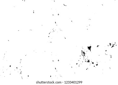 Grunge overlay layer. Abstract black and white vector background. Monochrome vintage surface with dirty pattern in cracks, spots, dots. Old wall in dark horror style design