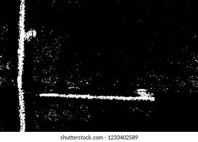Grunge overlay layer. Abstract black and white vector background. Monochrome vintage surface with dirty pattern in cracks, spots, dots. Old wall in dark horror style design