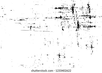 Grunge overlay layer. Abstract black and white vector background. Monochrome vintage surface with dirty pattern in cracks, spots, dots. Old wall in dark horror style design