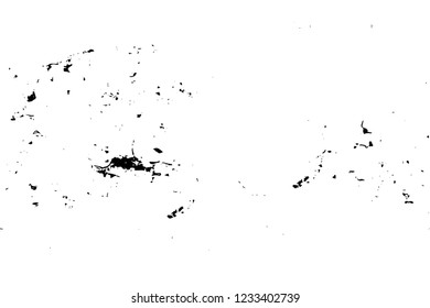 Grunge overlay layer. Abstract black and white vector background. Monochrome vintage surface with dirty pattern in cracks, spots, dots. Old wall in dark horror style design