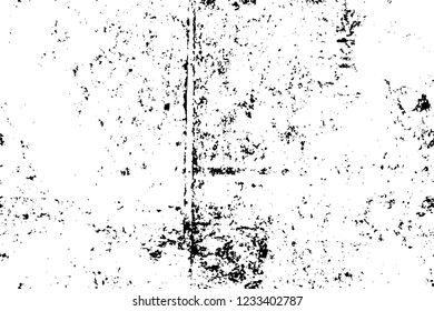 Grunge overlay layer. Abstract black and white vector background. Monochrome vintage surface with dirty pattern in cracks, spots, dots. Old wall in dark horror style design