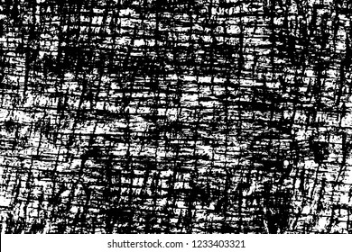 Grunge overlay layer. Abstract black and white vector background. Monochrome vintage surface with dirty pattern in cracks, spots, dots. Old wall in dark horror style design