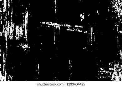 Grunge overlay layer. Abstract black and white vector background. Monochrome vintage surface with dirty pattern in cracks, spots, dots. Old wall in dark horror style design