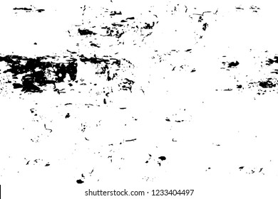 Grunge overlay layer. Abstract black and white vector background. Monochrome vintage surface with dirty pattern in cracks, spots, dots. Old wall in dark horror style design
