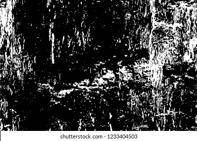 Grunge overlay layer. Abstract black and white vector background. Monochrome vintage surface with dirty pattern in cracks, spots, dots. Old wall in dark horror style design
