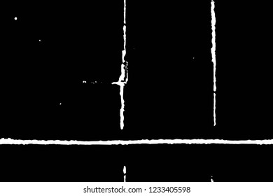 Grunge overlay layer. Abstract black and white vector background. Monochrome vintage surface with dirty pattern in cracks, spots, dots. Old wall in dark horror style design
