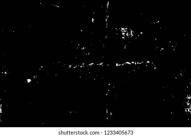 Grunge overlay layer. Abstract black and white vector background. Monochrome vintage surface with dirty pattern in cracks, spots, dots. Old wall in dark horror style design