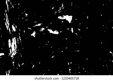Grunge overlay layer. Abstract black and white vector background. Monochrome vintage surface with dirty pattern in cracks, spots, dots. Old wall in dark horror style design