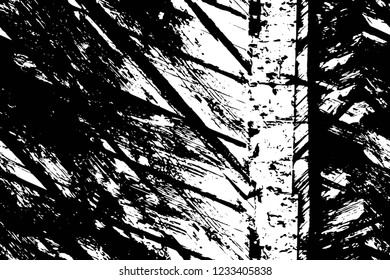 Grunge overlay layer. Abstract black and white vector background. Monochrome vintage surface with dirty pattern in cracks, spots, dots. Old wall in dark horror style design