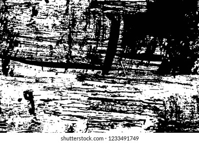 Grunge overlay layer. Abstract black and white vector background. Monochrome vintage surface with dirty pattern in cracks, spots, dots. Old wall in dark horror style design