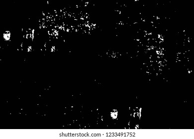 Grunge overlay layer. Abstract black and white vector background. Monochrome vintage surface with dirty pattern in cracks, spots, dots. Old wall in dark horror style design