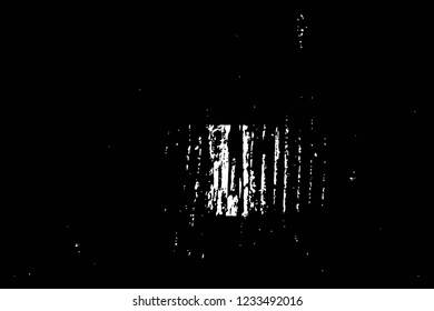 Grunge overlay layer. Abstract black and white vector background. Monochrome vintage surface with dirty pattern in cracks, spots, dots. Old wall in dark horror style design
