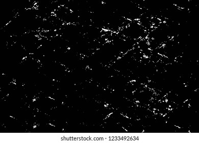 Grunge overlay layer. Abstract black and white vector background. Monochrome vintage surface with dirty pattern in cracks, spots, dots. Old wall in dark horror style design