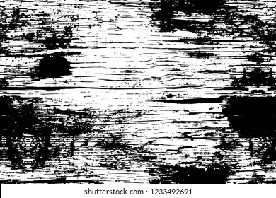 Grunge overlay layer. Abstract black and white vector background. Monochrome vintage surface with dirty pattern in cracks, spots, dots. Old wall in dark horror style design