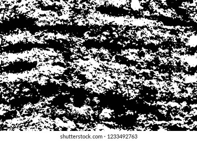 Grunge overlay layer. Abstract black and white vector background. Monochrome vintage surface with dirty pattern in cracks, spots, dots. Old wall in dark horror style design