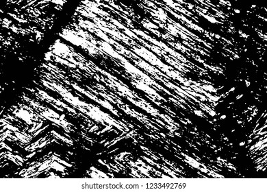 Grunge overlay layer. Abstract black and white vector background. Monochrome vintage surface with dirty pattern in cracks, spots, dots. Old wall in dark horror style design
