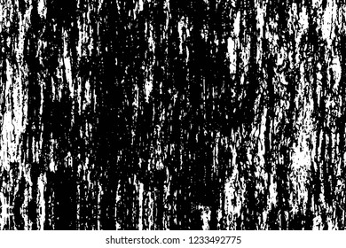 Grunge overlay layer. Abstract black and white vector background. Monochrome vintage surface with dirty pattern in cracks, spots, dots. Old wall in dark horror style design