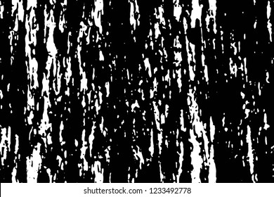 Grunge overlay layer. Abstract black and white vector background. Monochrome vintage surface with dirty pattern in cracks, spots, dots. Old wall in dark horror style design